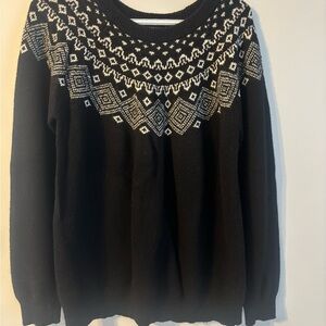 204S  Sunice Black and White Geometric Women's Sweater